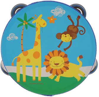 Wooden Mini Tambourine Hand Bell Drum for Baby Toddlers 6inch Tambourine Kids wooden percussion instrument