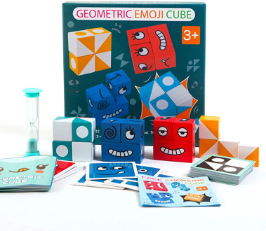 Wooden Montessori Expression Puzzle building blocks Logical Thinking Training interactive fun games Early children's education