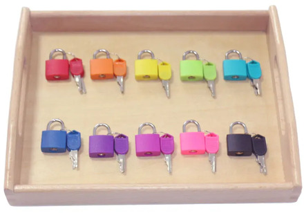 Wooden Montessori Tray Locks Set Educational Sensory Toys For Children Montessori Preschool Sensorial Materials Juguetes ML1344H