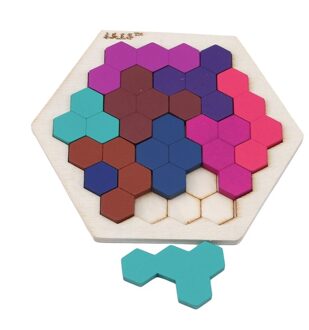 Wooden Puzzle Children's Toys Honeycomb Puzzles Fun Variety Puzzle Baby Intelligence Development Training Puzzle Birthday 12 stk