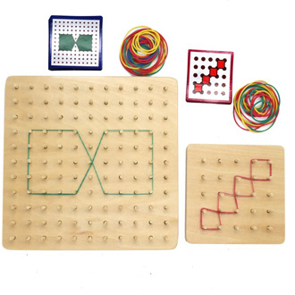 Wooden Rubber Tie Nail Geoboard with Cards Geometry Learning Education Kids Toy handmade magic toys for children