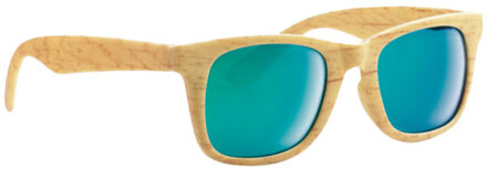 Woodie houten effect zonnebril Bruin/groen - One size