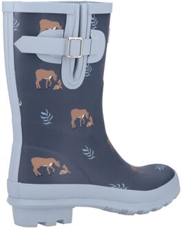 Woodland Mid Rubberen Dameslaarzen Met De Print Van Een Hertenpatroon Navy