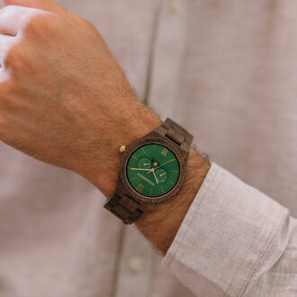 WoodWatch Houten Horloge Emerald Jungle Bruin