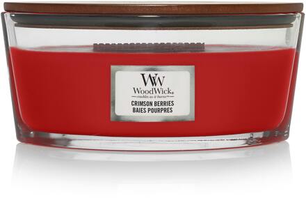 WoodWick Ellipse HearthWick Flame geurkaars - Crimson Berries - Tot 50 branduren Rood