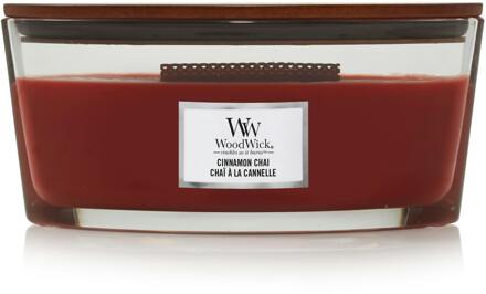 WoodWick Geurkaars Ellipse Cinnamon Chai - 9 cm / 19 cm Rood