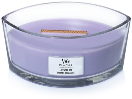 WoodWick Geurkaars Ellipse Lavender Spa - 9 cm / 19 cm Paars