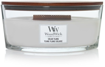 WoodWick Geurkaars Ellipse Solar Ylang - 9 cm / 19 cm Wit