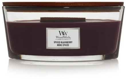 WoodWick Geurkaars Ellipse Spiced Blackberry - 9 cm / 19 cm Paars