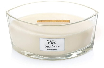WoodWick Geurkaars Ellipse Vanilla Bean - 9 cm / 19 cm Crème