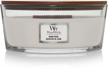 WoodWick Geurkaars Ellipse Warm Wool - 9 cm / 19 cm Grijs
