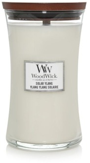 WoodWick Geurkaars Large Solar Ylang - 18 cm / ø 10 cm Wit