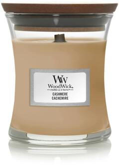 WoodWick Geurkaars Mini Cashmere - 8 cm / ø 7 cm Bruin