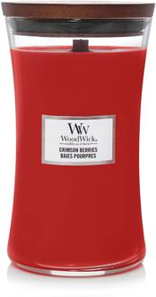 WoodWick Large Hourglass geurkaars - Crimson Berries - Tot 130 branduren Rood