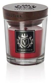 WoodWick Vellutier Geurkaars Small Rendezvous - 9 cm / ø 7 cm Rood