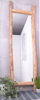 Woody 200cm hoge staande spiegel met houten omlijsting