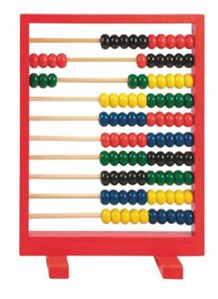 woody Telraam - rood - 19 x 27 cm - hout - leren rekenen - educatief houten speelgoed