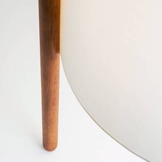 Woody vloerlamp, E27, bruin, beige, hout, textiel houtkleurig, beige