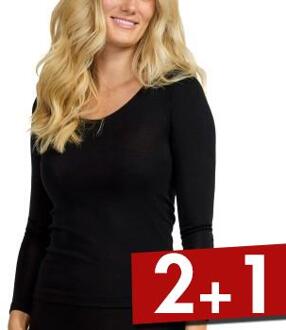 Wool And Silk Long Sleeve Top * Actie * Zwart,Grijs,Beige,Wit - 36,38,40,42,44,46,48