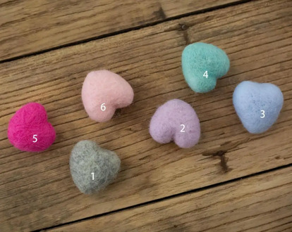 Wool Felt Heart Newborn Photography Prop Handmade Heart for Photo Studio Baby Shooting Accessories