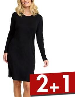 Wool Long Sleeved Nightdress Zwart,Beige,Wit - X-Small,Small,Medium,Large,X-Large,XX-Large