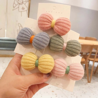 Woolen Bowknot Girls Hairpin Korean Baby Fabric Cute Knit Hair Clip Children Hair Accessories