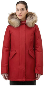 Woolrich Arctic Parka Raccoon Cloth Woolrich , Red , Dames - XS