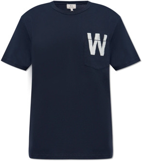 Woolrich Bedrukt T-shirt Woolrich , Blue , Heren - Xl,M,S