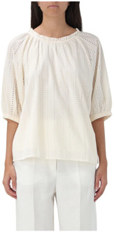 Woolrich Broderie Anglaise Blouse Woolrich , Beige , Dames - M,Xs