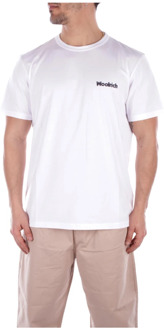 Woolrich Carhartt Logo Front T-shirts en Polos Woolrich , White , Heren - Xl,L,M,S