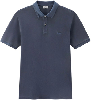 Woolrich Donkerblauwe Shirt en Tops Woolrich , Blue , Heren - 2Xl,Xl,L,M,S