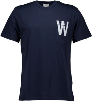 Woolrich Flag t-shirts donkerblauw Woolrich , Blue , Heren - Xl,L