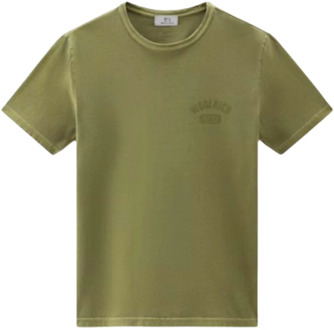 Woolrich Gekleurd logo T-shirt Woolrich , Green , Heren - Xl,L,M,S