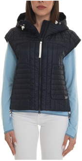 Woolrich Gewatteerde Hooded Vest met Ritszakken Woolrich , Blue , Dames - L,S,Xs