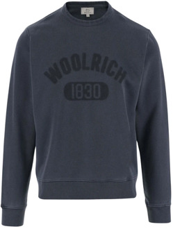 Woolrich Gezellige Wollen Blend Winterjas Woolrich , Blue , Heren - Xl,L,M,S