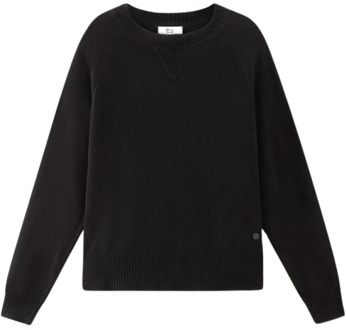 Woolrich Klassieke Crewneck Sweater Woolrich , Black , Dames - Xl,L,M