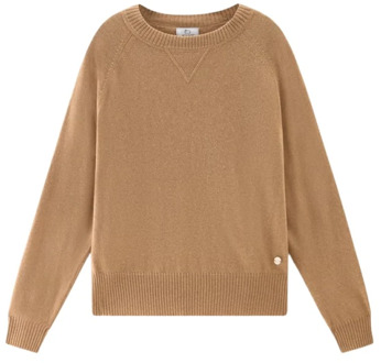 Woolrich Klassieke Crewneck Sweater Woolrich , Brown , Dames - Xl,L,M,S