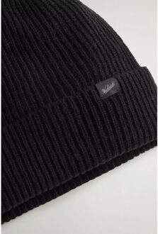 Woolrich Knitted ribbed beanie Zwart - L