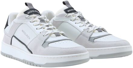 Woolrich Lage Basket Suède Leren Sneakers Woolrich , White , Heren - 43 Eu,40 Eu,41 Eu,45 EU