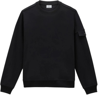 Woolrich Licht Fleece Sweatshirt, Heren Stijlvol Comfort Woolrich , Black , Heren - M,S
