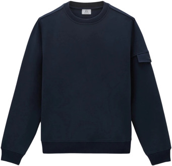 Woolrich Licht Fleece Sweatshirt, Heren Stijlvol Comfort Woolrich , Blue , Heren - 2XL