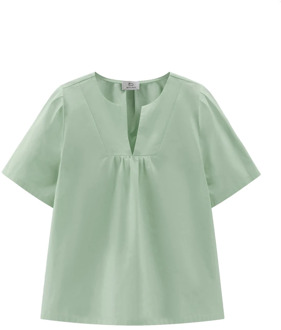 Woolrich Lichtgewicht katoenen popeline blouse Woolrich , Green , Dames - L,M,S