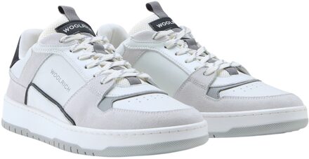 Woolrich Low Basket Sneakers Heren wit - lichtgrijs - zwart - 42