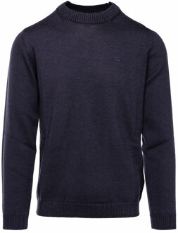 Woolrich Men classic crewneck sweater dark Blauw