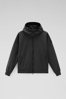Woolrich Men soft shell full zip hoodie Zwart - XL