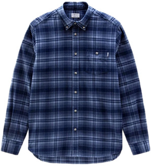 Woolrich Normaal shirt Woolrich , Blue , Heren - XL