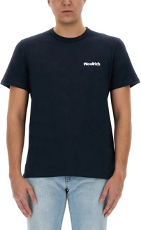 Woolrich Outdoor t-shirt melton Blauw - XXXL