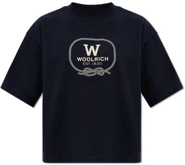 Woolrich Oversized T-shirt Woolrich , Blue , Dames - L,S