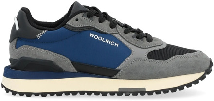 Woolrich Retro Blauw en Grijs Sneakers Woolrich , Multicolor , Heren - 44 EU