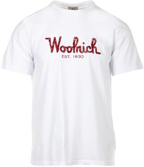 Woolrich T-Shirts Woolrich , White , Heren - Xl,L,M,S